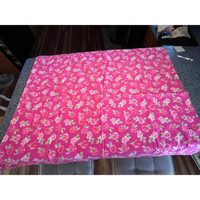 Handmade Quilt-multi patterns with rose floral side 49x41 inches gallery