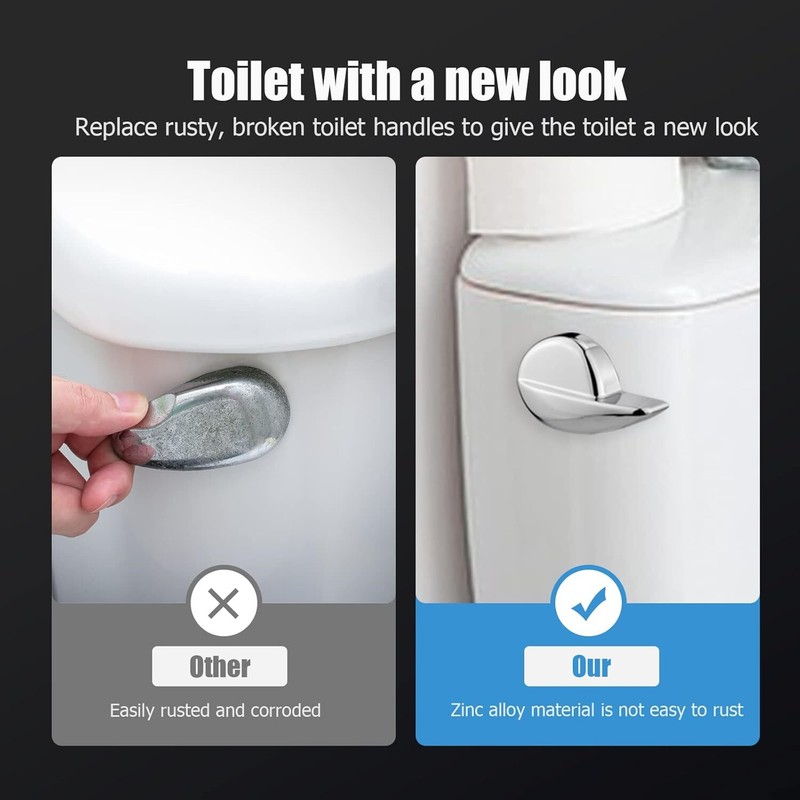 2× Easy Use Side Mount Toilet Flush Lever Handle Angle Universal Toilet Handle gallery