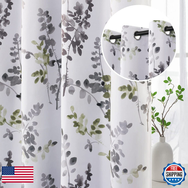 H.Versailtex Floral Curtains 84 Inch Long Living Room Curtains Room Darkening gallery