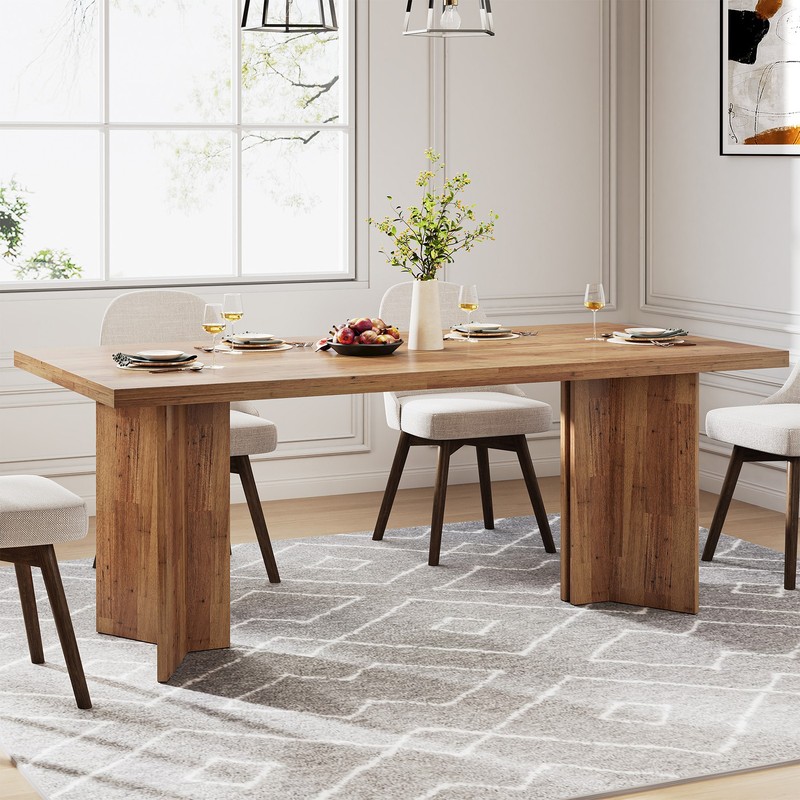 63-Inch Rectangular Dining Table for 4-6 People, Wood Farmhouse Kitchen Table gallery