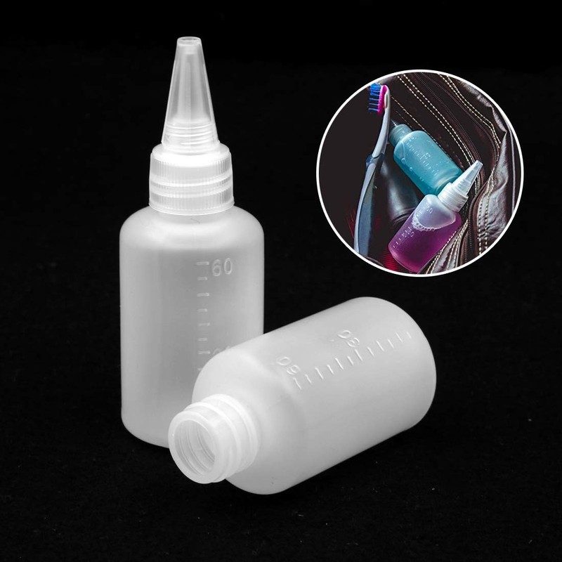 10pcs Clear Plastic Small Squeeze Bottles 60ml/2oz Empty Squirt with Twist top gallery