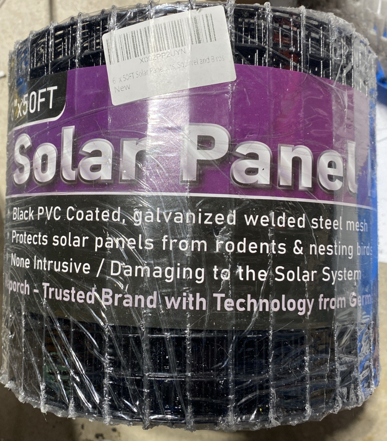 Maporch PVC Coated Galvanized Steel, Black (6" x 50 ft) - Solar Panel Bird Sq... gallery