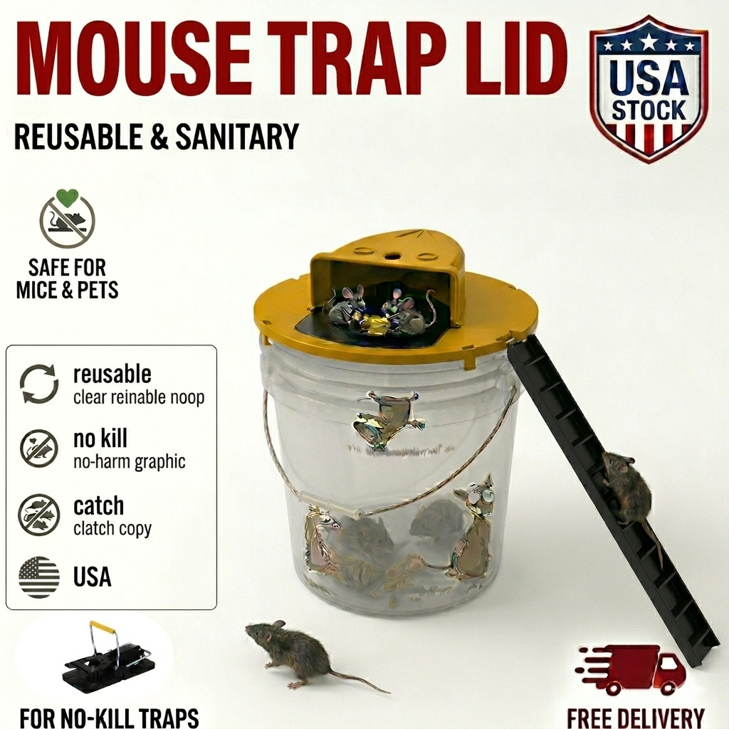 Mouse Rat Trap Flip & Slide Mouse Trap Bucket Catcher Mousetrap Slide Bucket Lid gallery