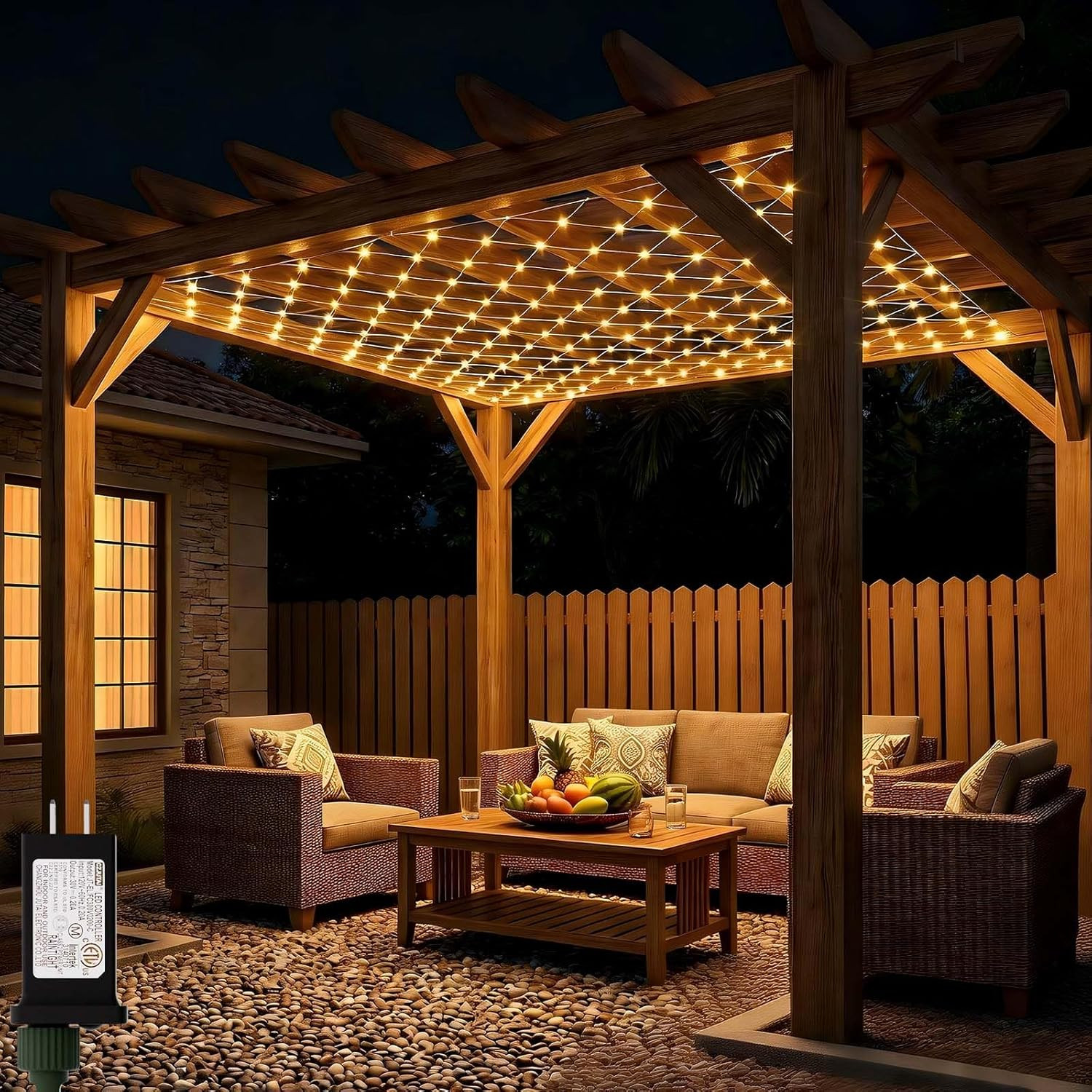 LitHome 10 x 10FT Gazebo Net Lights Outdoor, 200 LED Gazebo Lighting Waterproof, gallery