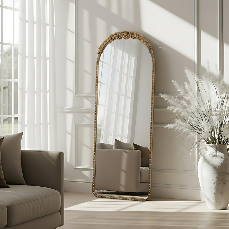 Besdomus Gold Full Length Mirror 53X19 In Traditional Ornate Antique Floor gallery