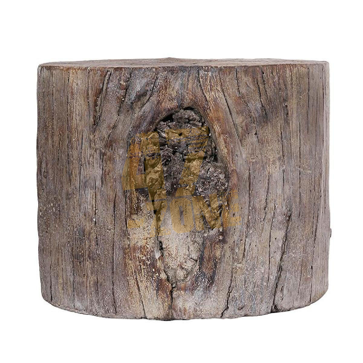 Cement Round Tree Stump Stool Medium Brown Indoor Outdoor Tabletop Home Decor gallery