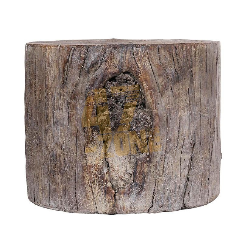 Cement Round Tree Stump Stool Medium Brown Indoor Outdoor Tabletop Home Decor gallery