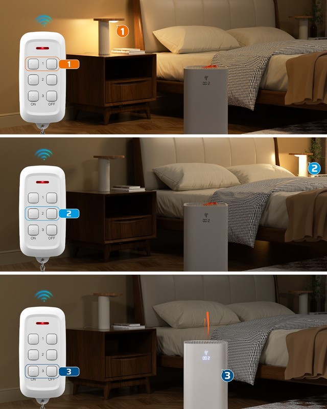 DEWENWILS Wireless Light Switch for Lamps & Fans 3 Outlets 100ft No Bending gallery