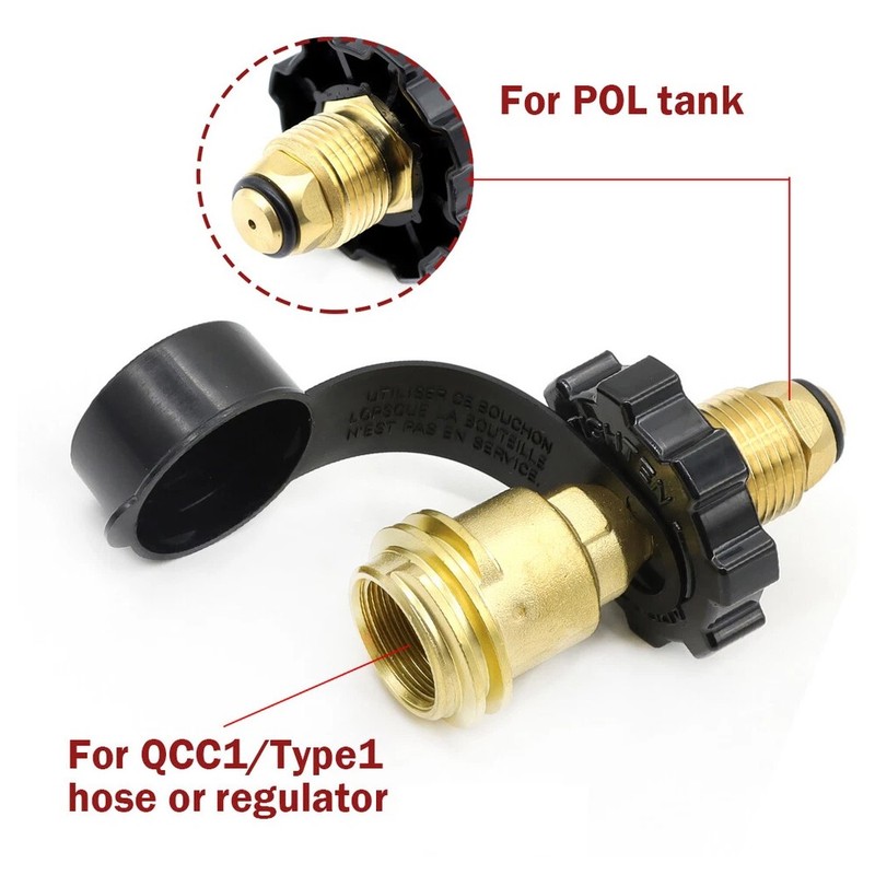 Propane Tank Adapter Universal Converts POL to QCC1/Type 1 Hose Valve Regulators gallery