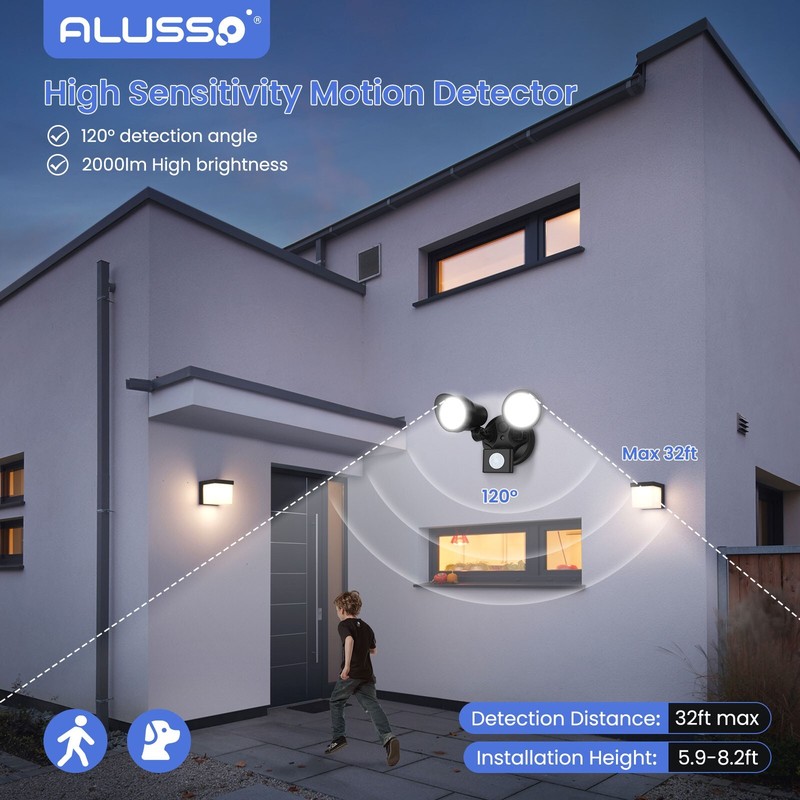 2000lm LED Security Lights PIR Motion Sensor / D2D Outdoor Yard 3CCT Wall Light gallery