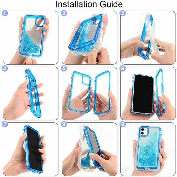 Liquid Glitter Shockproof Defender Case For iPhone 16 15 14 13 12 11 Pro Max XR gallery
