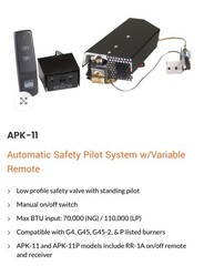 Real Fyre APK-11 Automatic Safety Pilot Kit Natural Gas w/ Remote