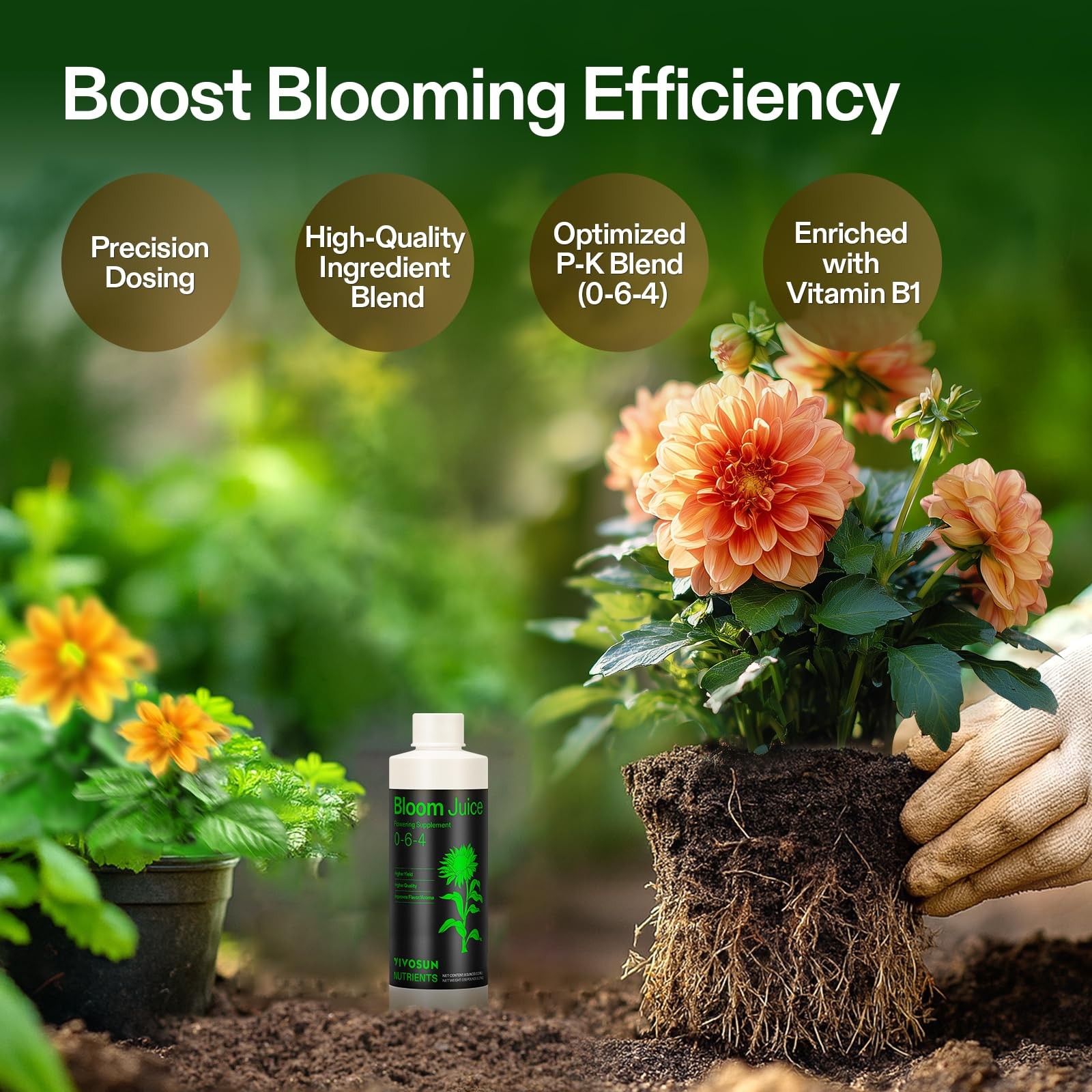 VIVOSUN Bloom Juice (0-6-4), Flowering Supplement Liquid Fertilizer 8 Ounce gallery