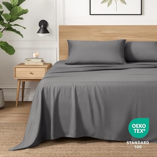 Twin Extra Long Sheet Set - Breathable & Cooling - Extra Twin XL 04 - Grey gallery