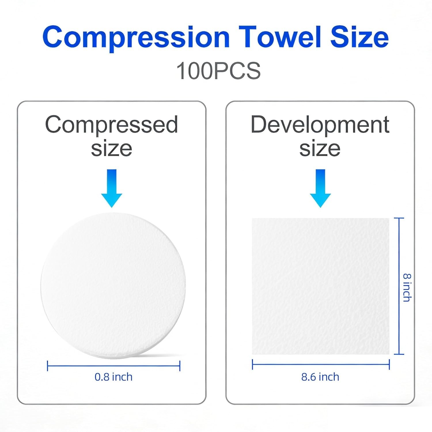 100 PCS Disposable Compressed Face Towels Coin Tissue Travel Camping gallery
