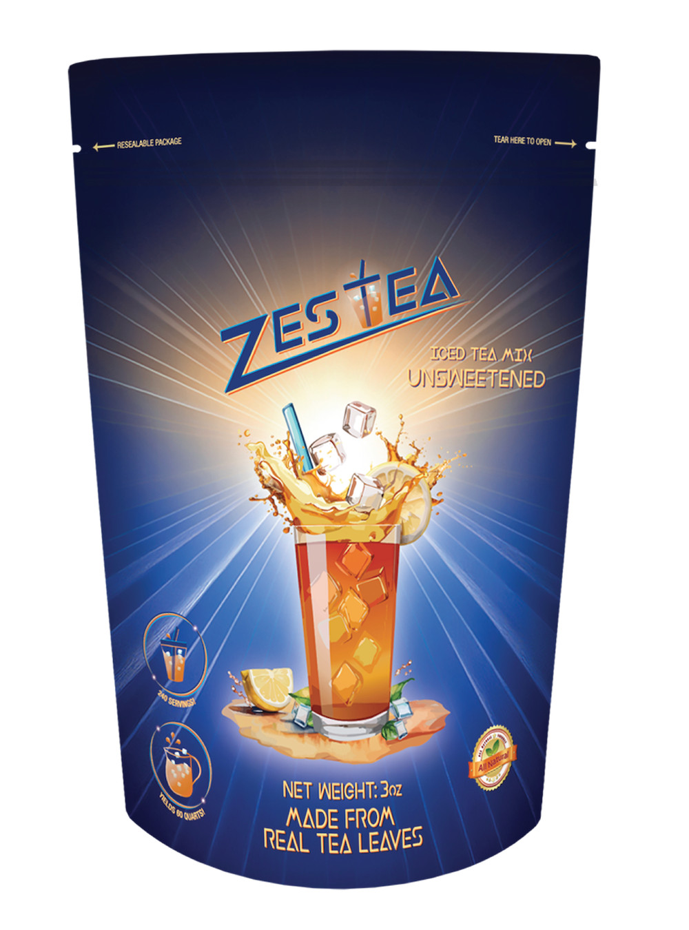 Zestea™ Unsweetened Instant Iced Tea Mix - (1) 3oz Bag gallery