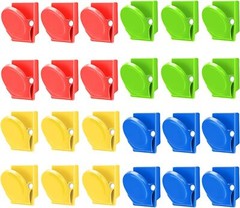 24x Multicoloured Magnetic Clips | Paper Holder | Fridge Magnets Memo Organiser