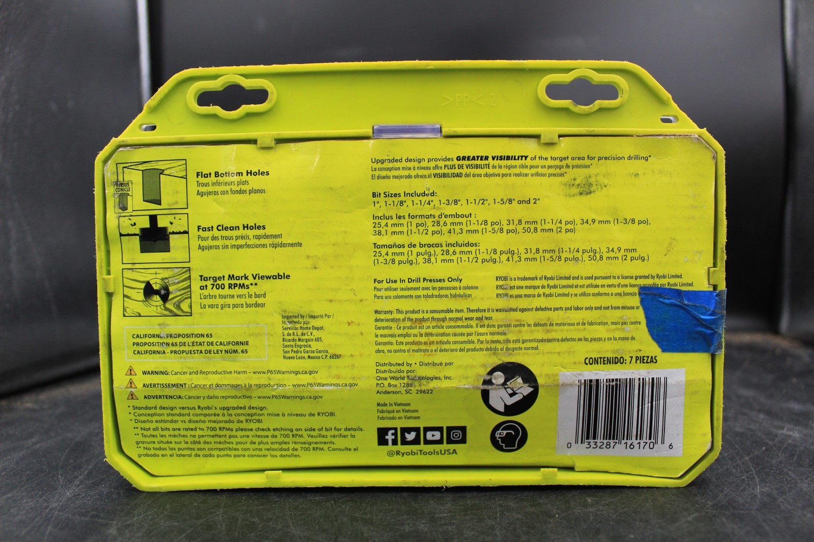 RYOBI A9FS7 Forstner Bit Set 7 Pieces With Hard Case gallery