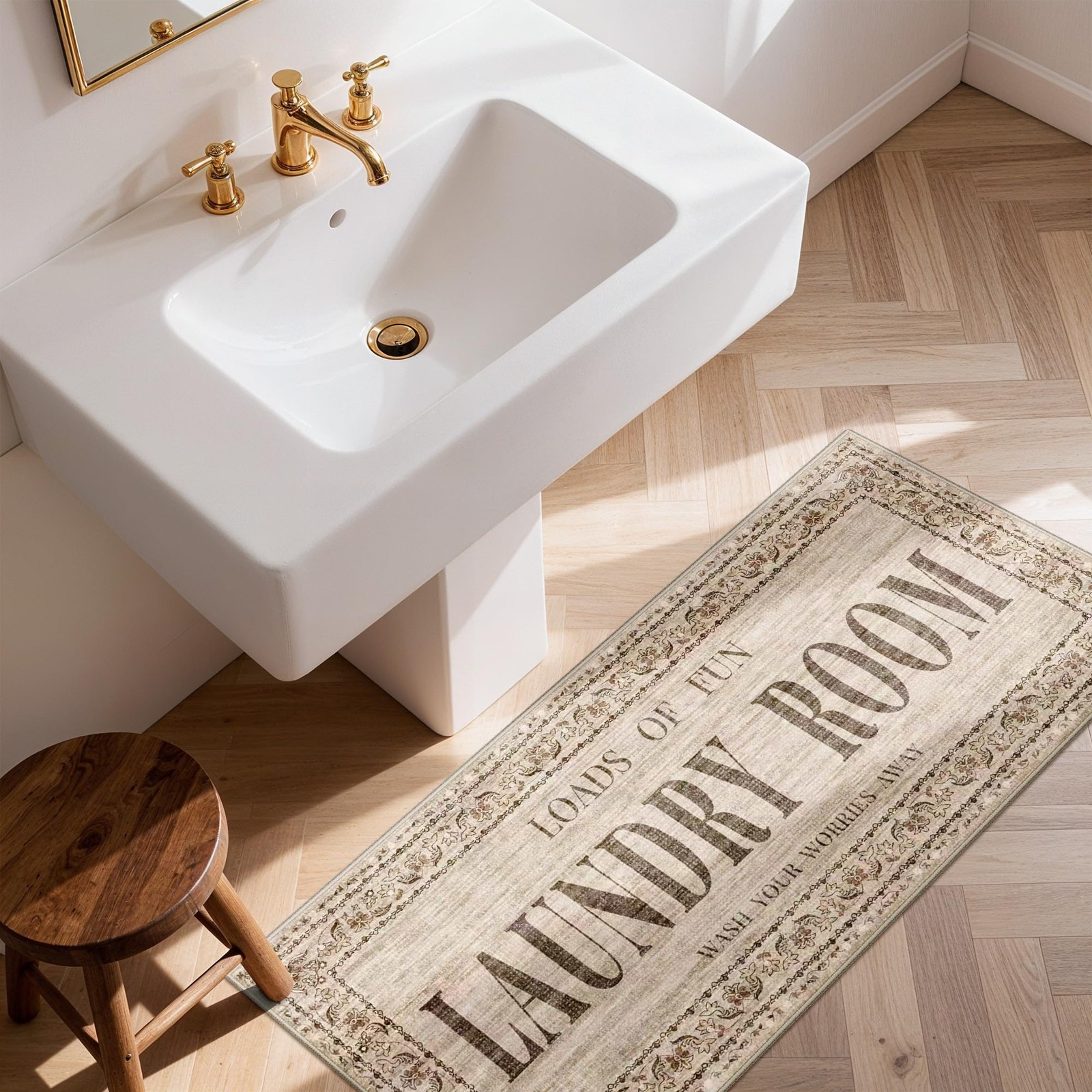 RUUGME 20x48 Laundry Room Rug Runner Non Slip Washable Carpet for Mudroom Wa... gallery