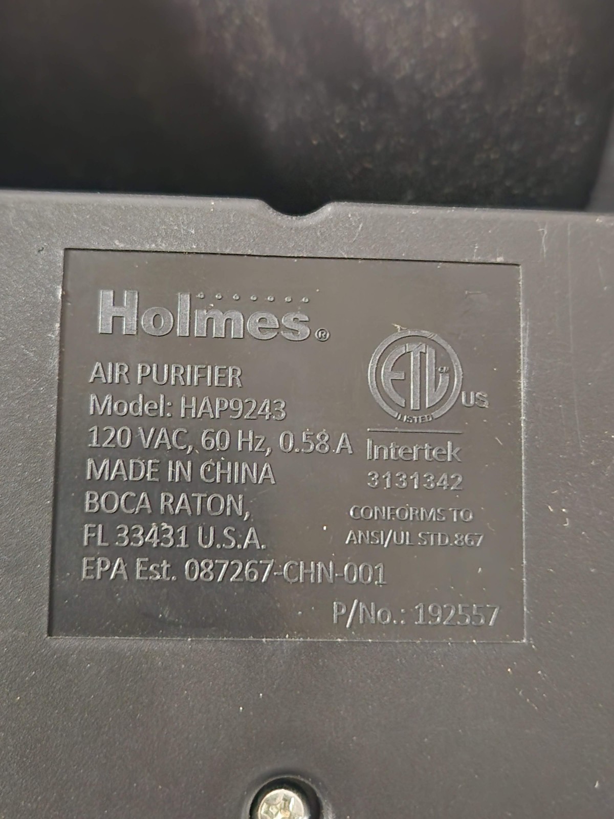 Holmes HAP9243 Desktop True HEPA Type Air Purifier with Optional Ionizer gallery