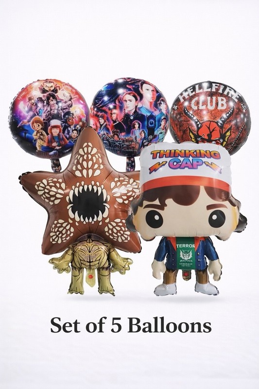 Stranger Things Balloon Set – 5 Foil Balloons | Kids Birthday Party Decor gallery