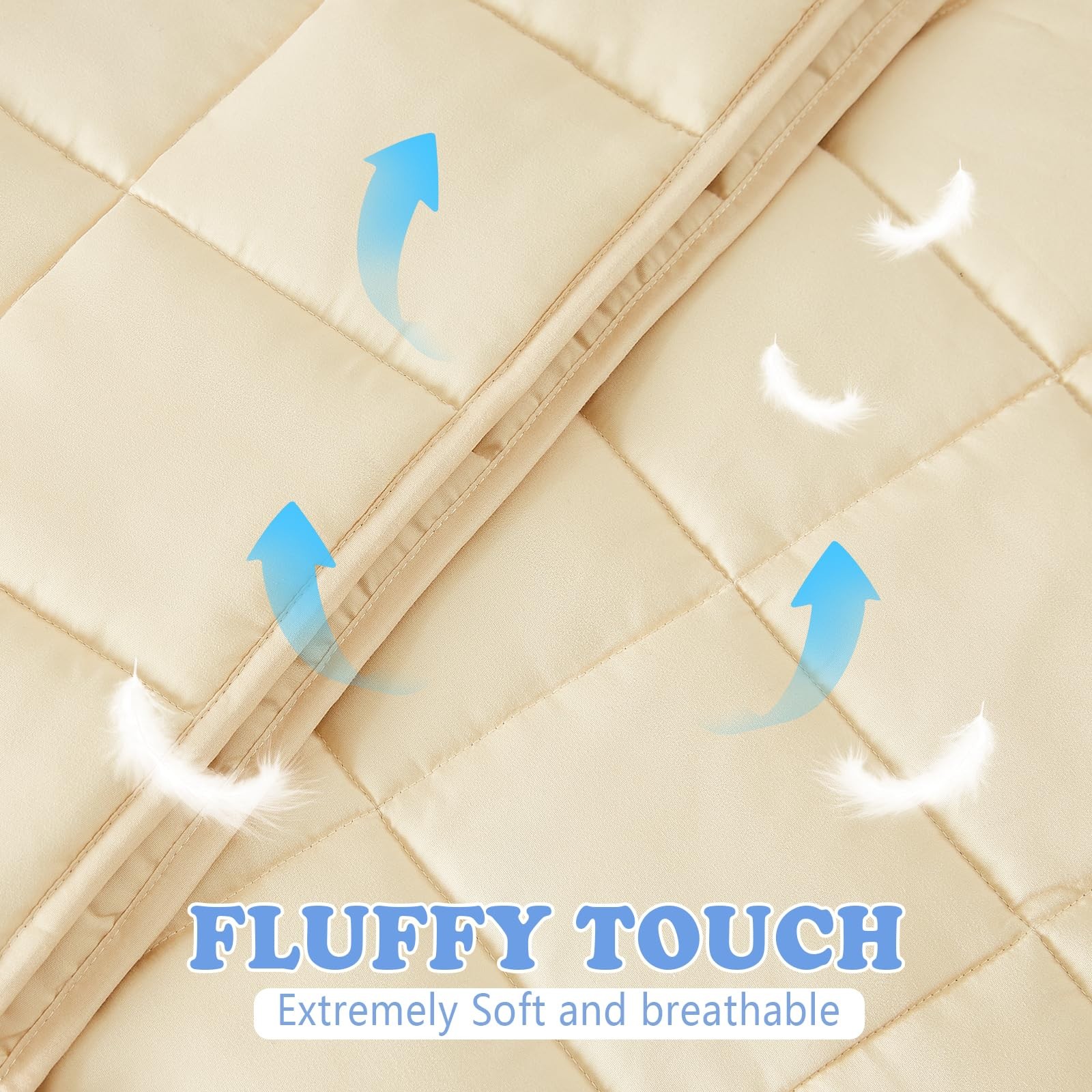 Weighted Blanket 5 lbs Ivory Heavy Blanket Breathable Fabric 36x48 inches gallery