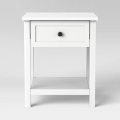 Traditional Side Table with Storage Drawer Classic White – Room Essentials