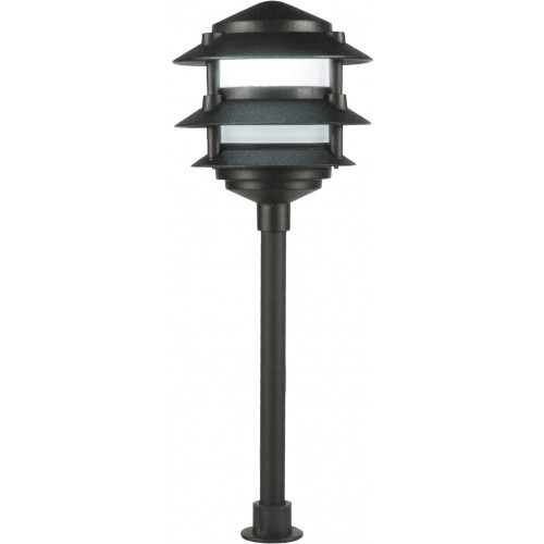 ORBIT L2030B-C-BK-CW 2W LED OUTDR 3-TIER PAGODA CLR LENS CST AL, 12V, 4700K-BLK gallery