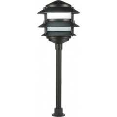 ORBIT L2030B-C-BK-CW 2W LED OUTDR 3-TIER PAGODA CLR LENS CST AL, 12V, 4700K-BLK