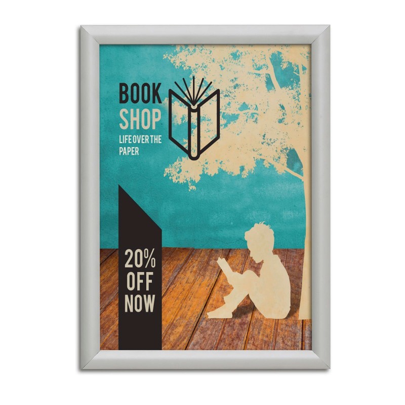 Fire Resistant Snap Poster Frame Silver 1" Aluminum Front Loading Picture Photo gallery