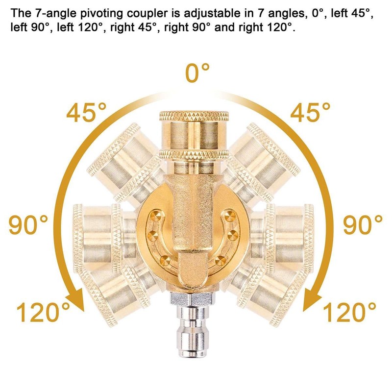 For Pressure Washer 1/4 " Quick Connect Pivoting Coupler Rotating Nozzle gallery