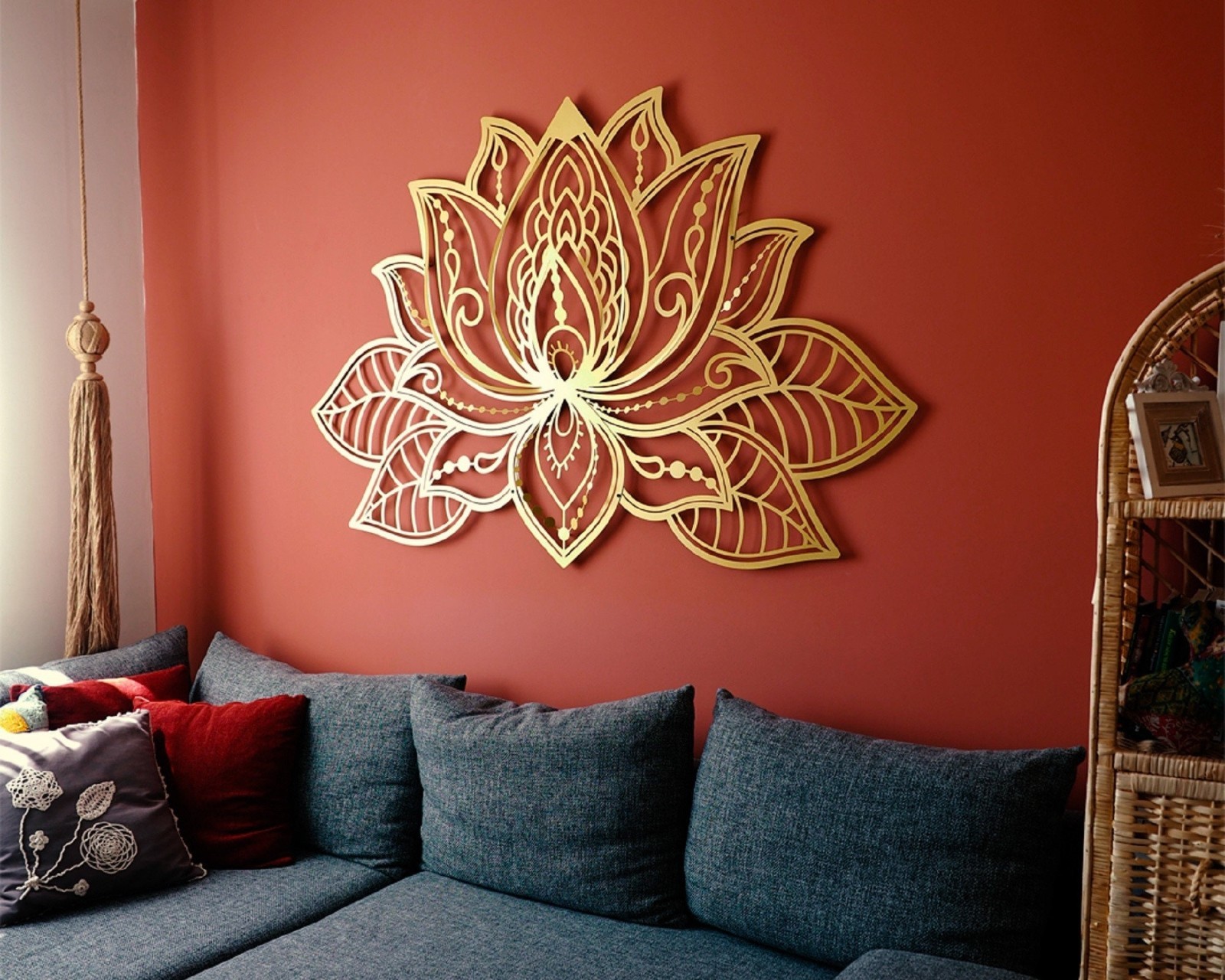 3D Large Lotus Design Flower Mandala Wall Art Living Room Decor Designer Gift gallery