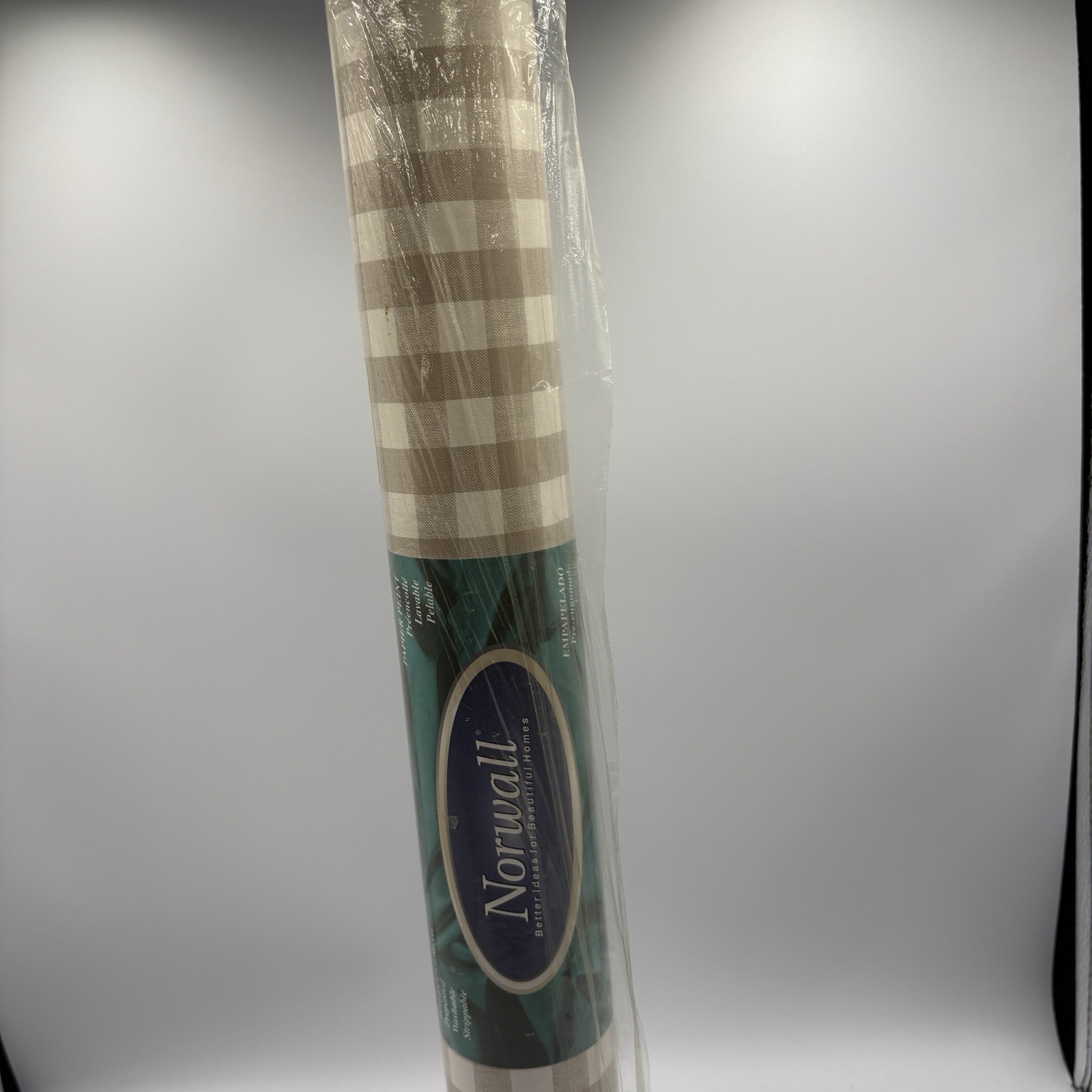 Norwall KB18272 Plaid Checkered Wallcovering Roll Prepasted Strippable 55.7sq ft gallery