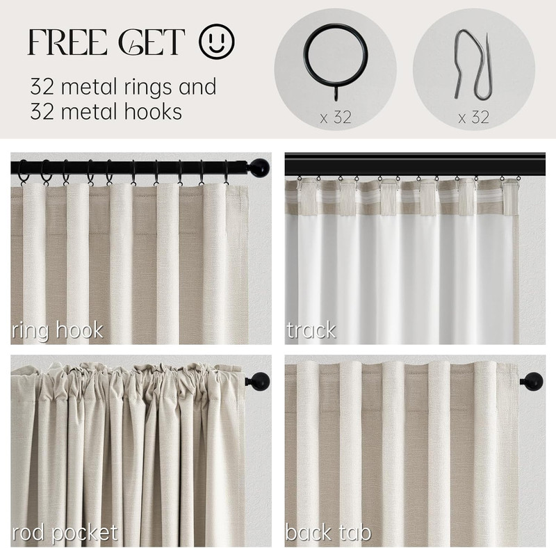 94 Inches Long Custom Ceiling Cream White Blackout Beige Curtains, Light Blockin gallery