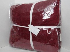 Pottery Barn Cloud Handcrafted Full Queen Quilt 92″ x 88″ Ruby Color NWT