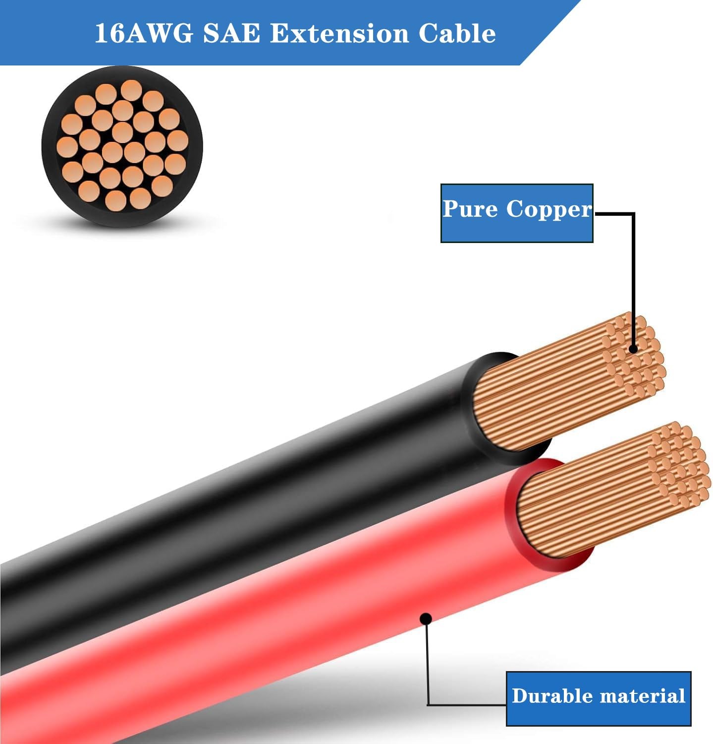25FT SAE Extension Cable, SAE Connector with Dust Cover, Solar Wiring Adapter... gallery