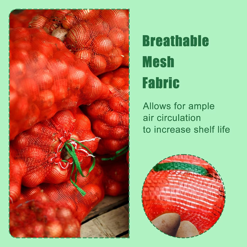 20 Pack Extra Large Mesh Storage Produce Bags - Reusable, 20 lbs Capacity, Washa gallery