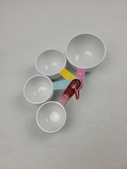 4 Piece Color Coded Measuring Cup Set plastic stackable ring 1/4, 1/3, 1/2 1 cup