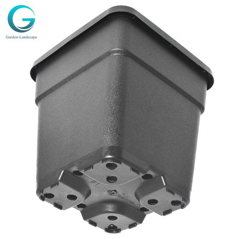 5 Gallon Plastic Square Design Garden Nursery Pots Flower Plant Pots 10 Pcs gallery
