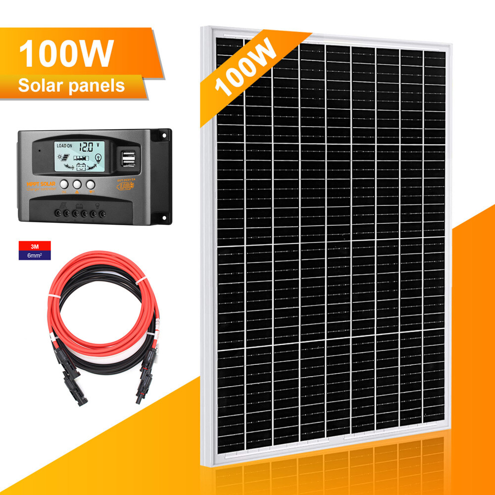 100W Solar Pane Kit 12V Battery Charger with MPPT Controller For Home RV Marine gallery