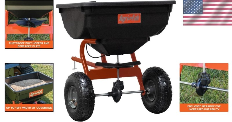 85 lb. Tow Behind Spreader, Black/Orange$ gallery