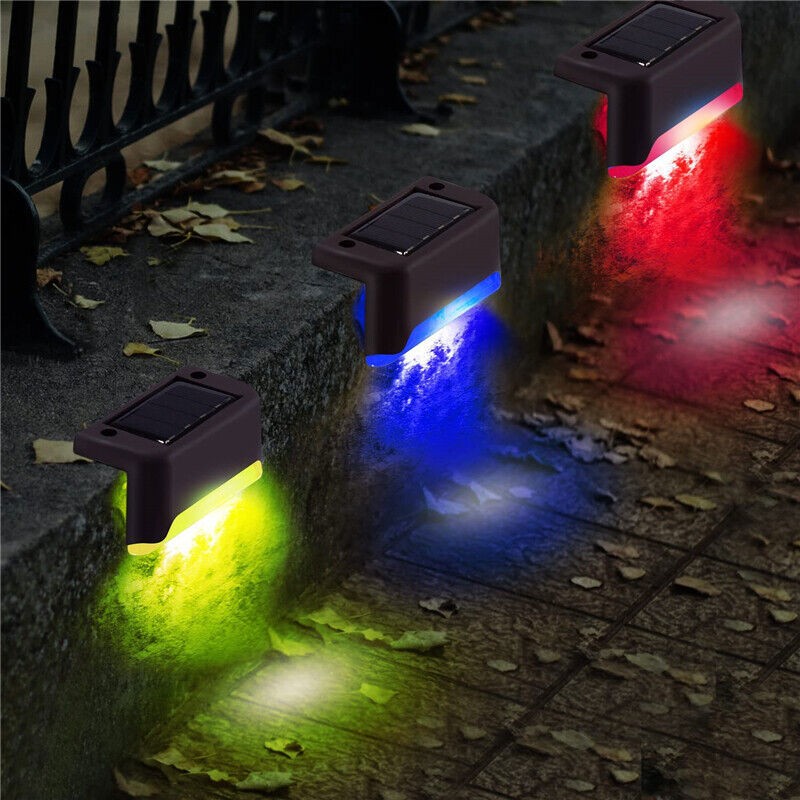 16Pcs Solar Pool Side Lights Color Changing Deck Lights Outdoor LED Step Lamp gallery