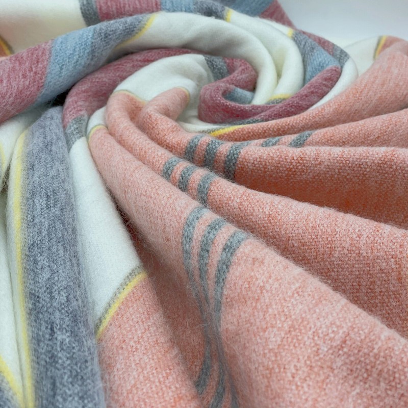 SOFT & WARM STRIPED ALPACA LLAMA WOOL BLANKET THROW 95"x63" QUEEN BED SOFA COUCH gallery
