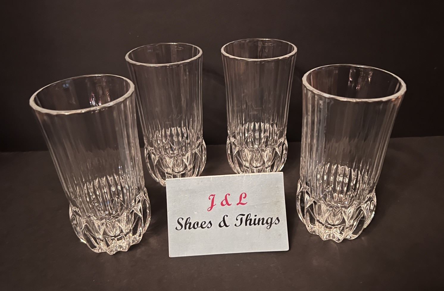 Royal Crystal Rock (RCR) Adagio (4) Crystal Highball Glasses Tumblers 5 7/8” EUC gallery