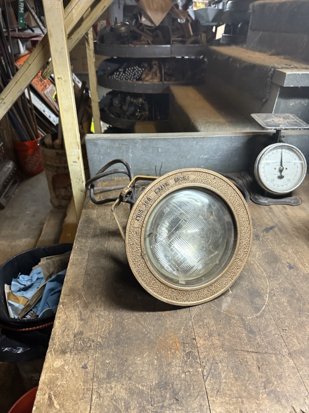 Vintage Fresh Water Use Only Pool Spa Electric Light Lamp 10” Brass Parts USA gallery