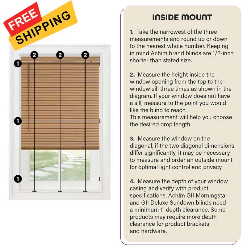 Cordless Light Filtering Mini Blind - 24 Inch Width, 72 24"W x 72"H, Woodtone gallery