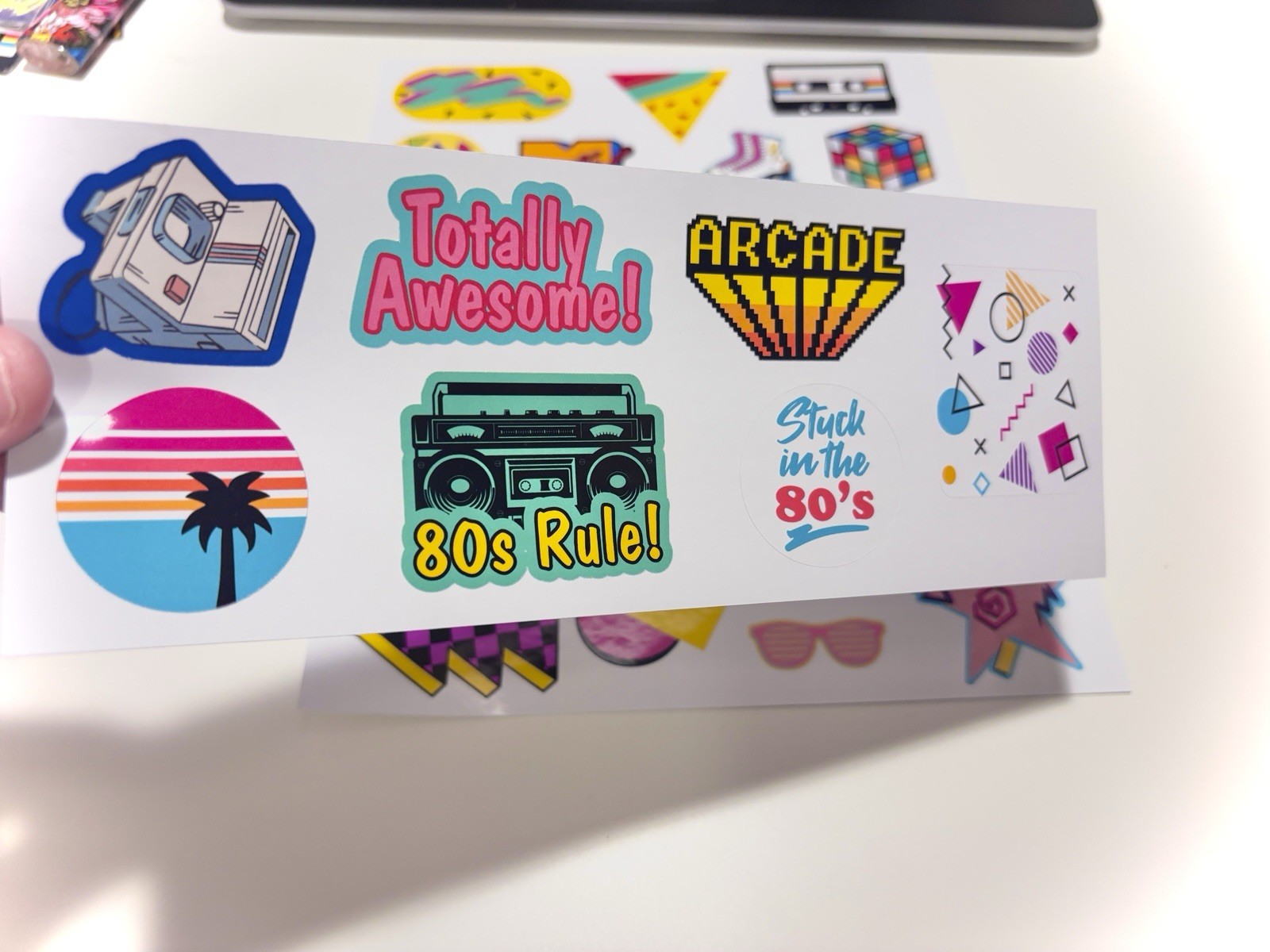80's Themed Sticker Sheets, Retro 1980's Pop Culture Art, 80's Neon Aesthetic gallery