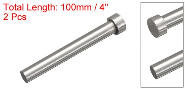 Straight Ejector Pins, 11mm Dia 65Mn Steel Round Tip Punch 100 Long 2Pcs gallery