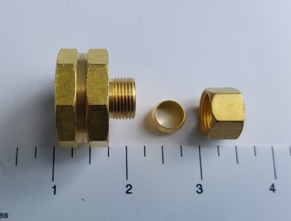 1) 3/8" OD COMPRESSION X 3/4" FHT GARDEN HOSE THREADED FEMALE ADAPTER, LEAD FREE gallery