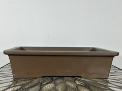 Preowned Japanese Tokoname Rectangular Unglazed Bonsai Pot Kaiyou – 11.25” By 8”